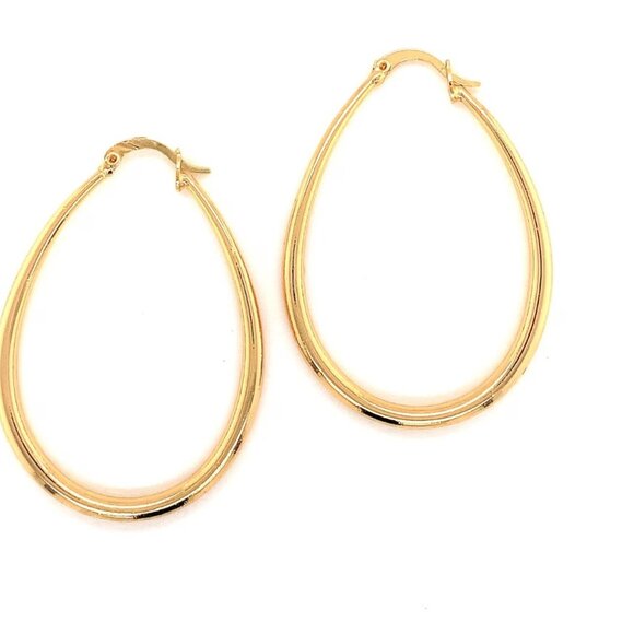 NWT 18K gold filled 2" teardrop hoops - Picture 2 of 2